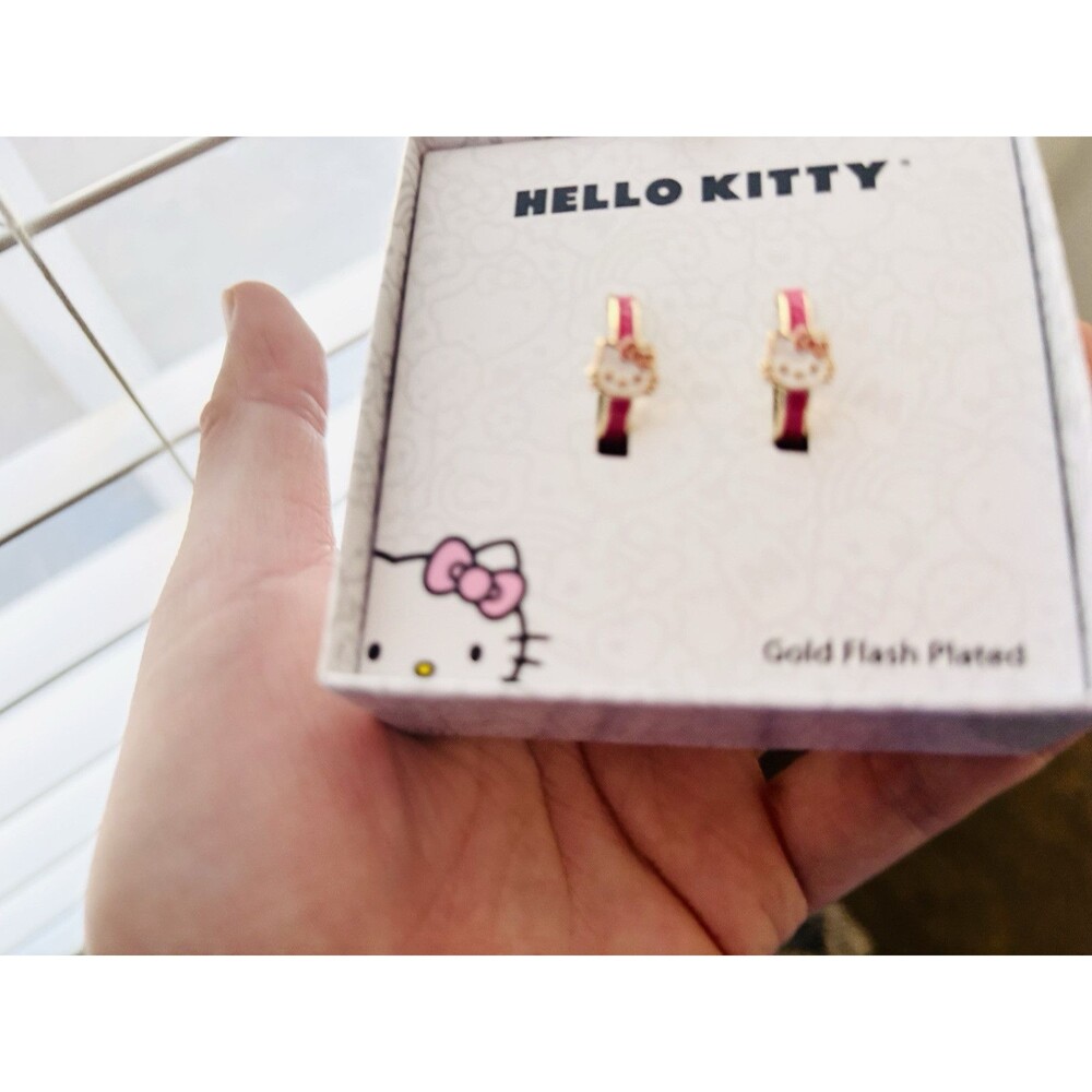 Sanrio Hello Kitty Fine Silver Plated Earrings Gift Box Official Licensed NIB - Picture 4 of 6